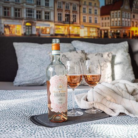 Luxus City Apartment Sauna Balkon Kueche Zentral Rostock Bagian luar foto
